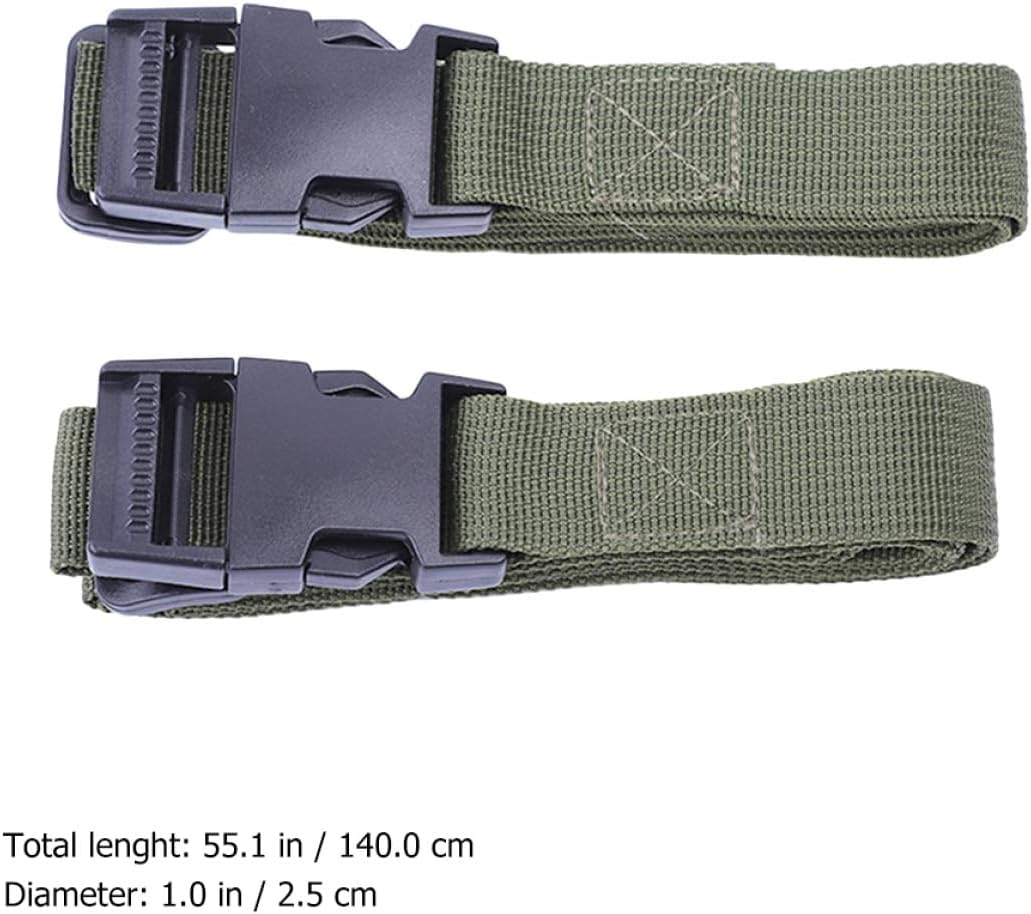 CIMAXIC 2Pcs Military Green Tie down Straps with Buckle for Camping and Outdoor Gear Nylon Lashing Straps for Backpacks Luggage Fastening Belt for Secure Cargo and Travel image number 2