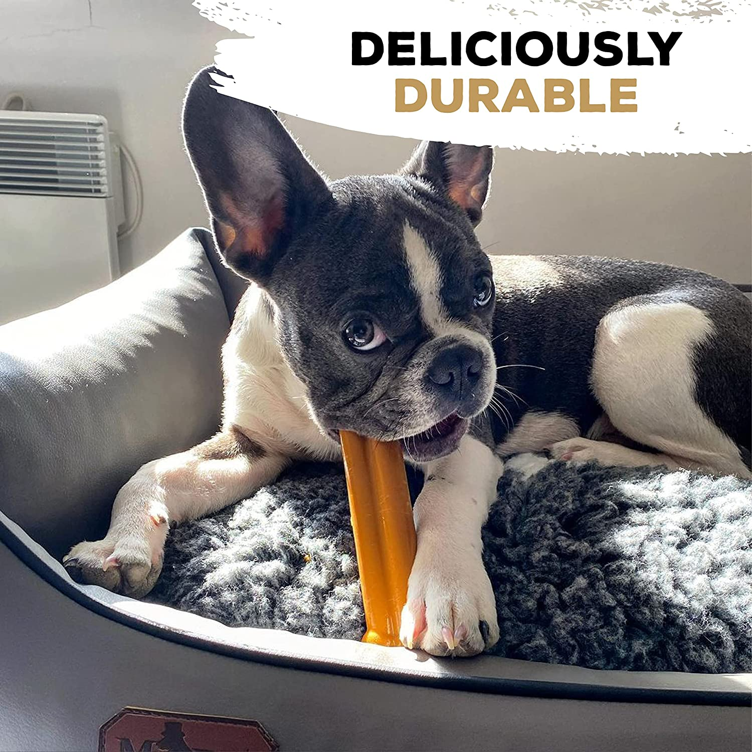 Tasty Bone Nylon Peanut Butter Dog Chew Toy Bone Small image number 3