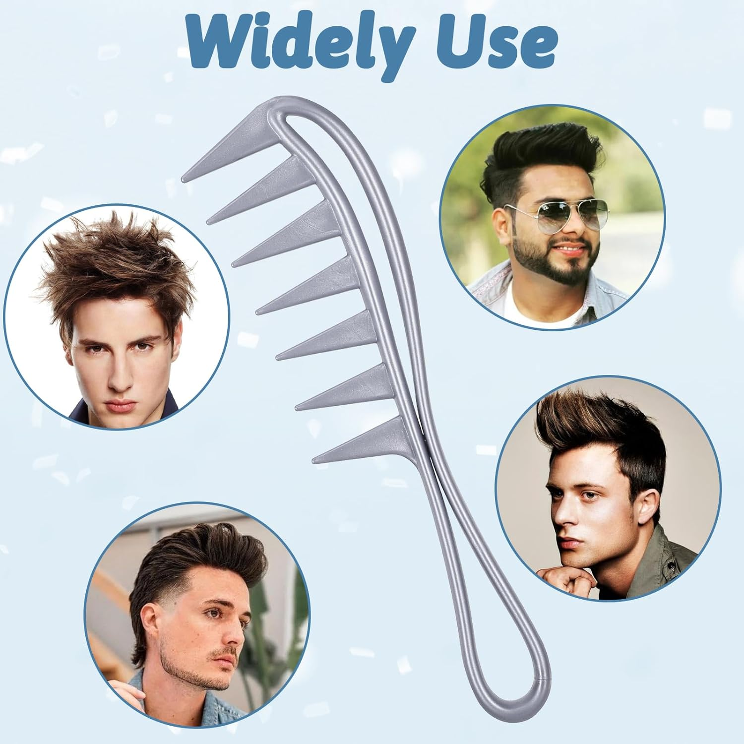 LIQWEI 5Pcs Wide Tooth Comb, Wide Tooth Comb for Curls, Texture Combs Hair Shark Teasing Combs, Styling Combing for Curly Wet Wavy Thick Hair Wigs image number 5