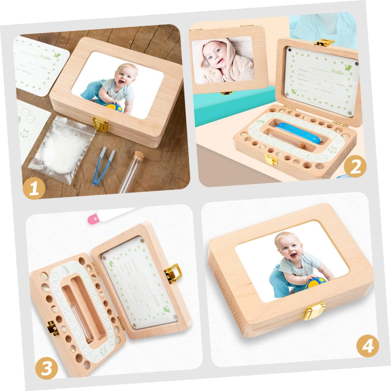 Wooden Boys and Girls Tooth Box Lost Tooth Storage Case Smooth Surface for Safe Use Portable Keepsake for Christmas Birthday Year image number 1