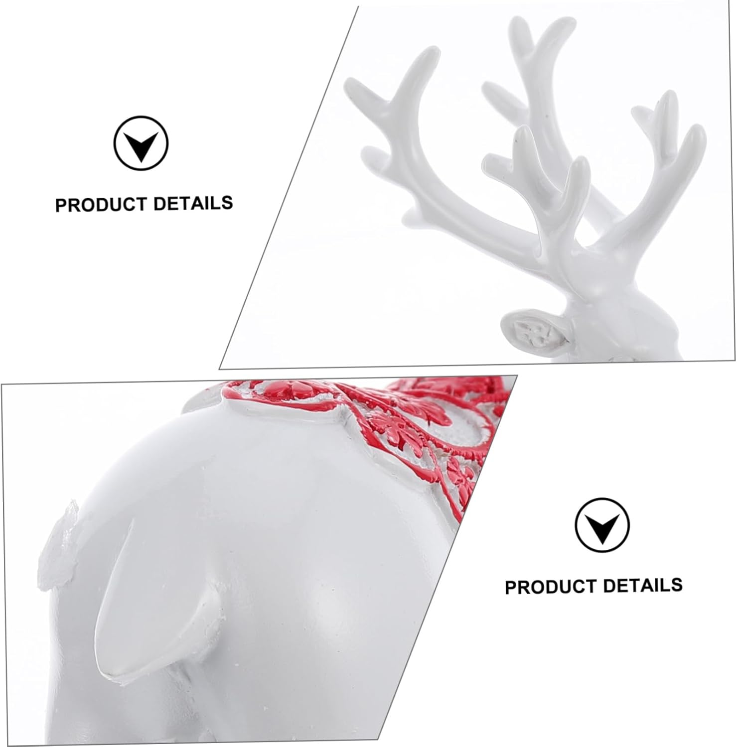 Elegant Deer Figurine Car Ornament Resin Car Decoration Auto Interior Accessory - White image number 3