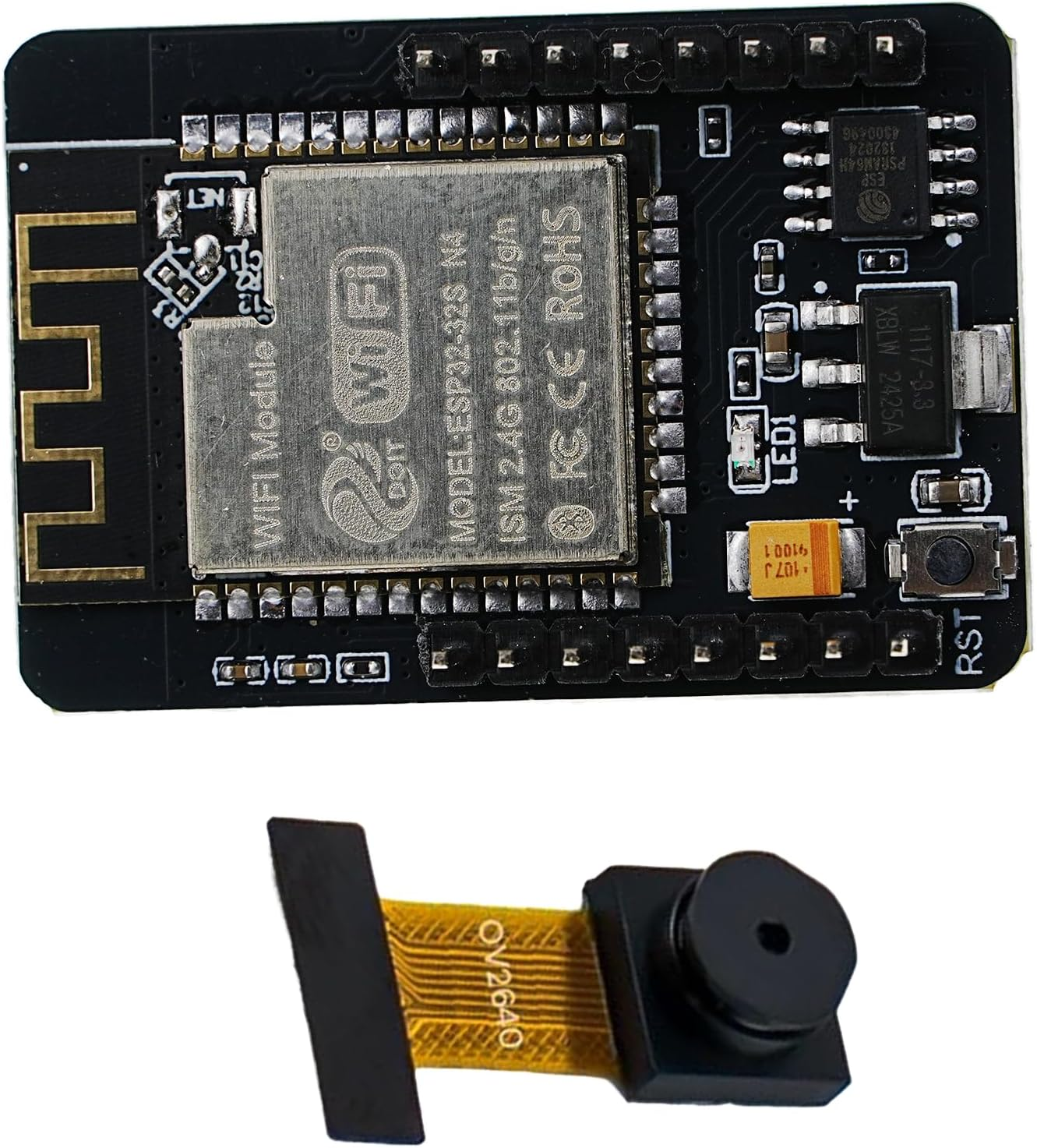 A-DIGISHUO 1Pcs ESP32-CAM Development Board Wireless Wifi+Bluetooth with OV2640 Camera Module for Arduino（1Set image number 6