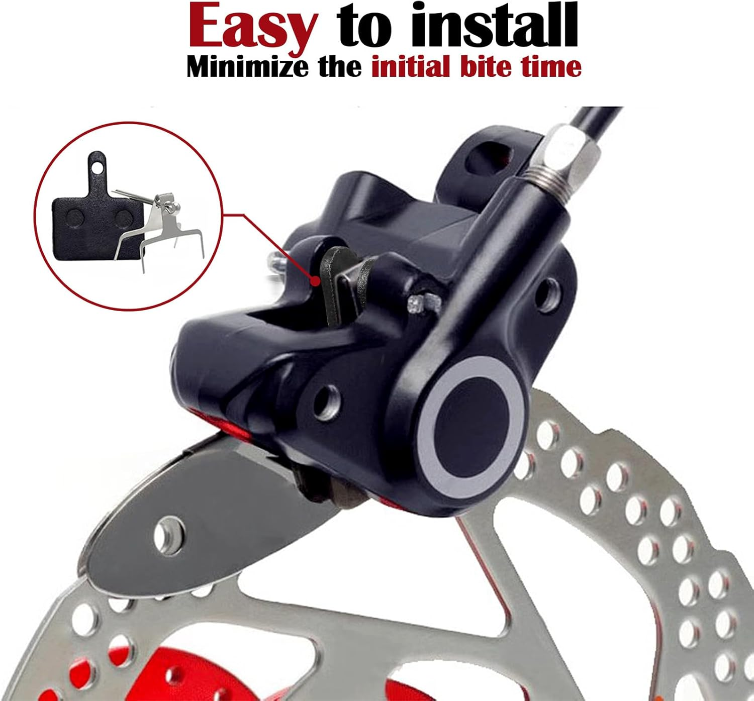 Blingkingdom 4 Pairs Bicycle Disc Brake Pads, Resin Brake Pads Replacement, Compatible with M315 M355 M515 M525 C501 C601 M375 M395 M415 M416 M446 M465 M475 M485 M486 (Black) image number 6