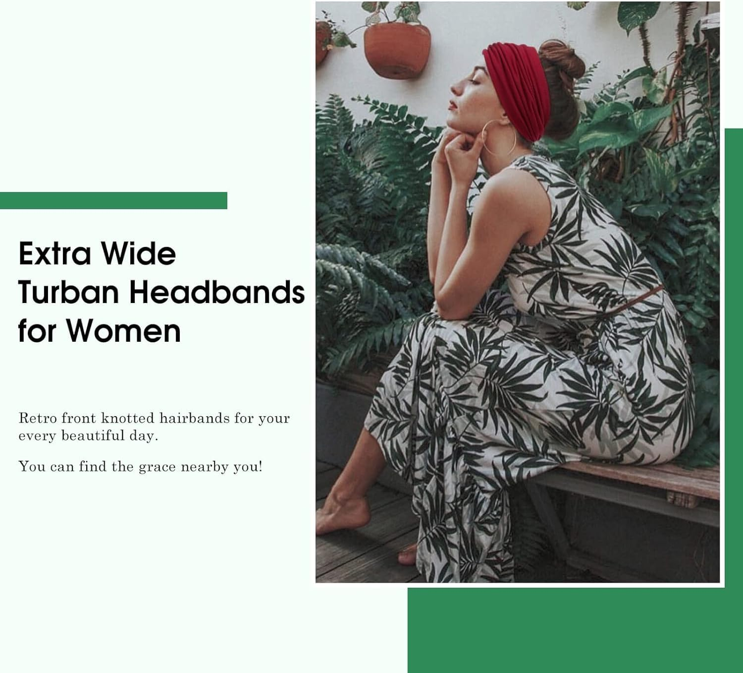 Sports Wide Headbands for Women,Extra Large Turban Non Slip Workout Headband Elastic Sweat Fabric Hair Scarf Sweatband Boho Hairband Hair Twisted Knot Running Yoga Accessories 6 Pack