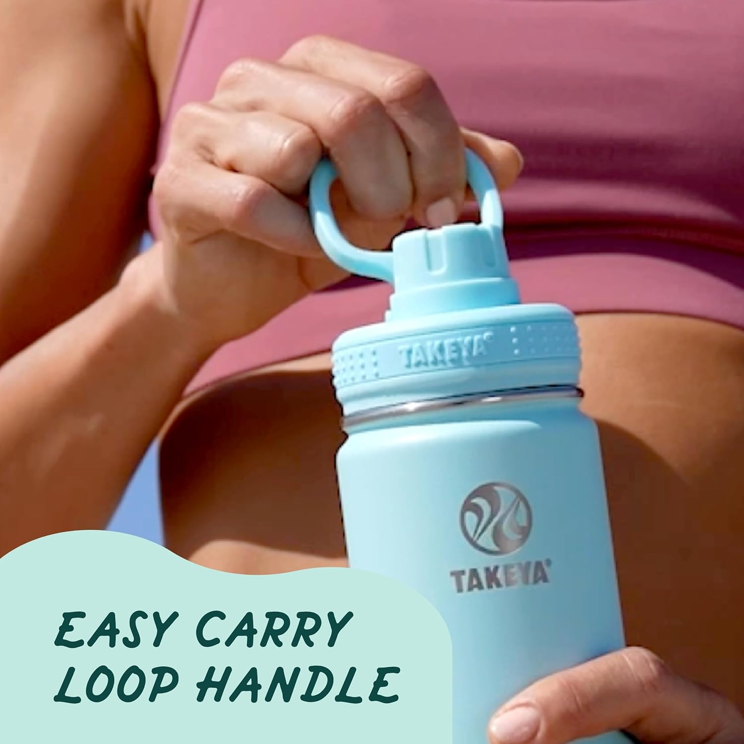 Takeya Australia Takeya Actives Vacuum-Insulated Stainless-Steel Water Bottle, 700Ml, Onyx Vacuum Insulated Double Walled Water Bottle, Onyx, 24 Oz