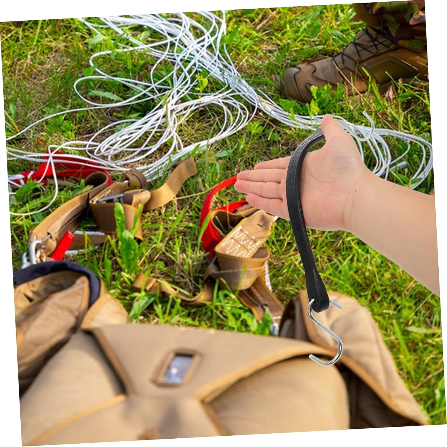 HOMSFOU 10Pcs Rubber Straps Luggage Connector Strap Elastic Bands Hook for Suitcase Fastening Travel Outdoor Use image number 2