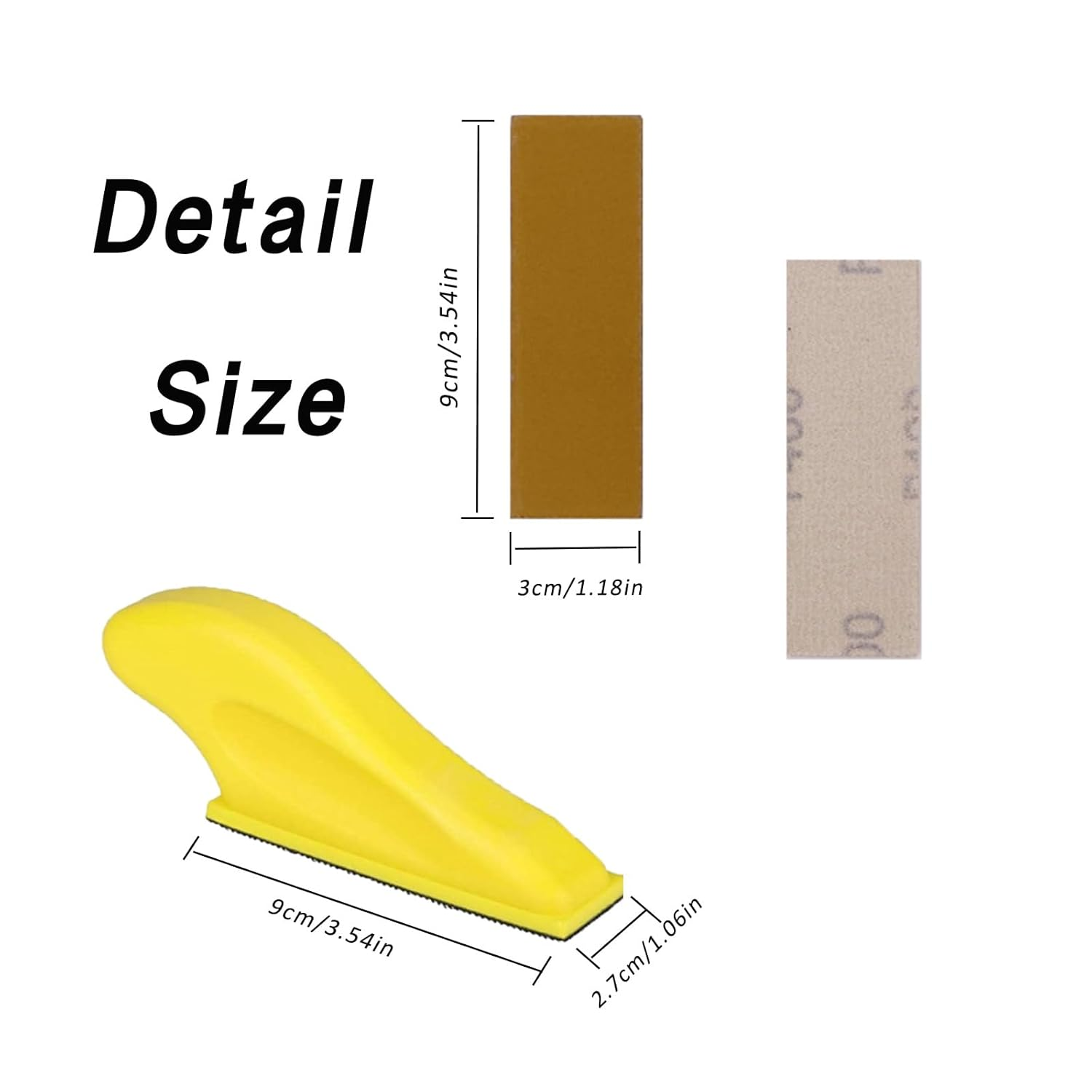 Shgarden Micro Sander Kit 100Pcs Detail Sander Refills Micro Finishing Sander Paper Micro Zip Finger Sander Hand Sanding Block for Small Projects Dry Hook & Loop Alumina for Polishing SH0015 image number 3