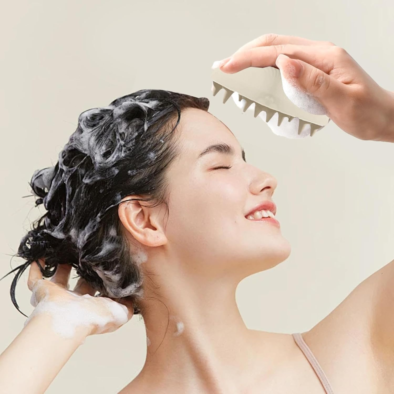 Scalp Scrubber - Silicone Hair Scrubber - Shell Shaped Massage Comb, Comfortable Shower Hair Brush, Hair Scalp Scrubber, Hair Care Tools for Women Men Kids image number 4