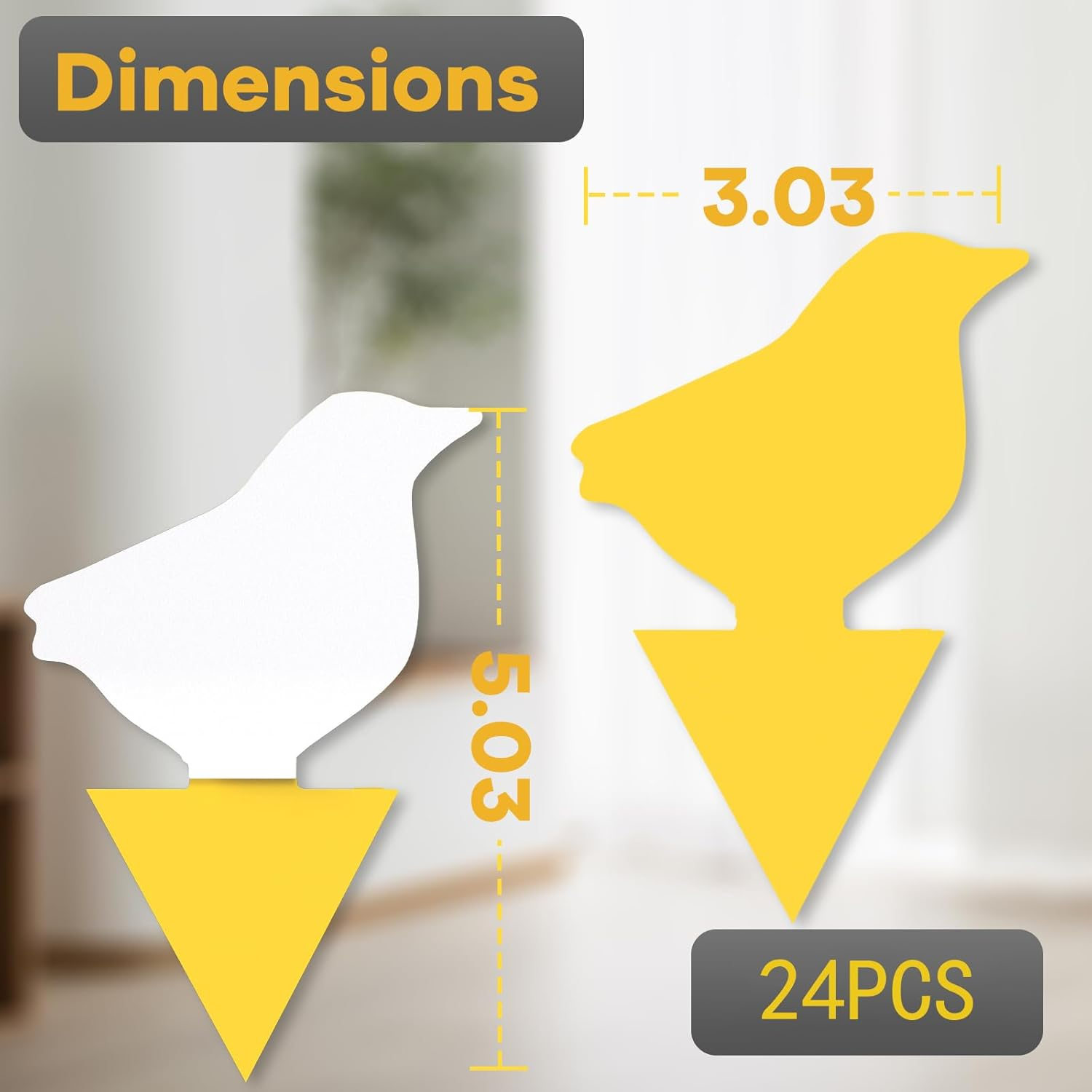 24 Pack Sticky Fruit Fly Fungus Gnat Traps Killer, Dual-Sided Mosquito Fly Gnat Sticky Trap, Insect Catcher for Mosquitoes, Flies, Pests & Bugs, Fruit Fly Traps for Plants, Vegetables, Fruits, Garden image number 3