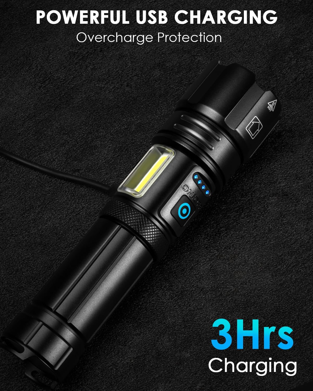 Sigoobal Flashlights High Lumens Rechargeable, 990000 Lumens Bright Flash Light, Powerful LED Flashlights, 15H Runtime, IPX7 Waterproof Flashlights for Home, Camping, 7 Modes image number 3