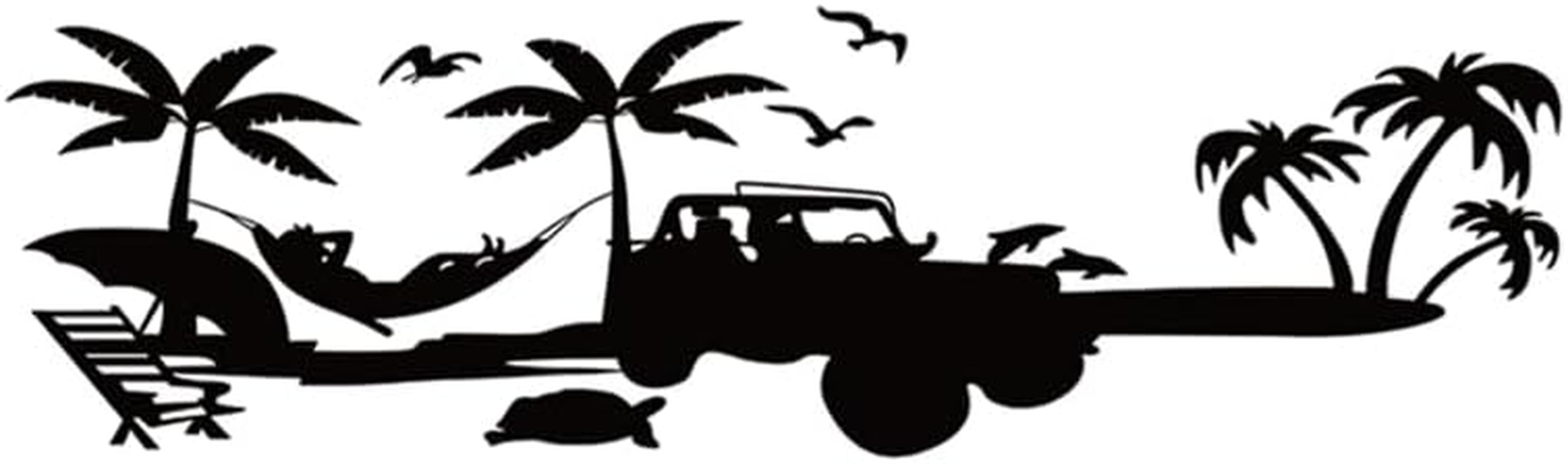 Vinyl Decal Sticker Dashboard Glove Box Beach Vinyl Decal Suitable for 2018-2023 Wrangler Gladiator JL JUL Jt(Black) image number 1