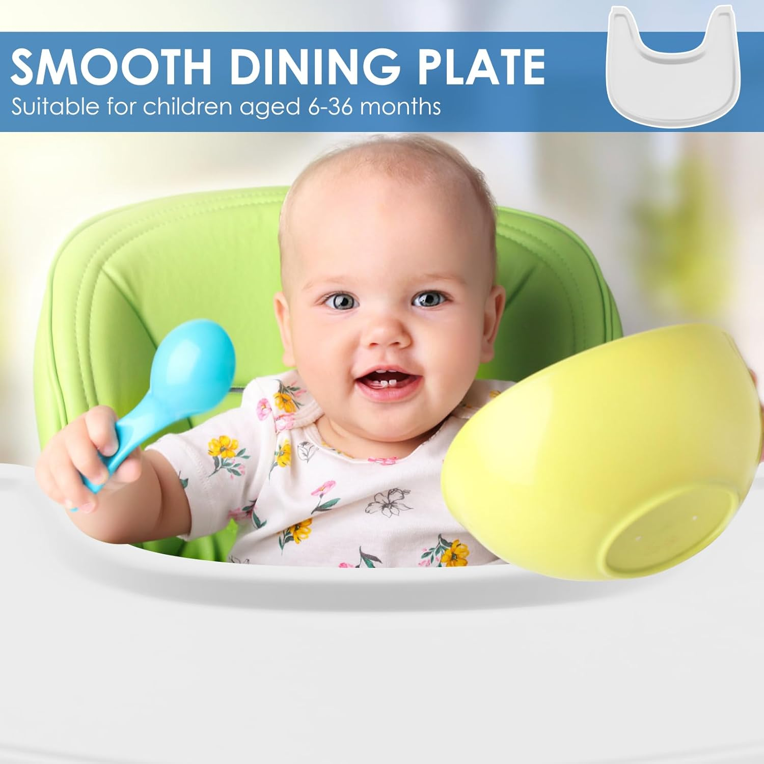 Rdjeokf High Chair Tray, Easy to Use Baby Tray, Safe Fitting High Chair Replacement Trays, with Suction, Made from Food Safe Plastic, for Babies and Toddlers image number 4