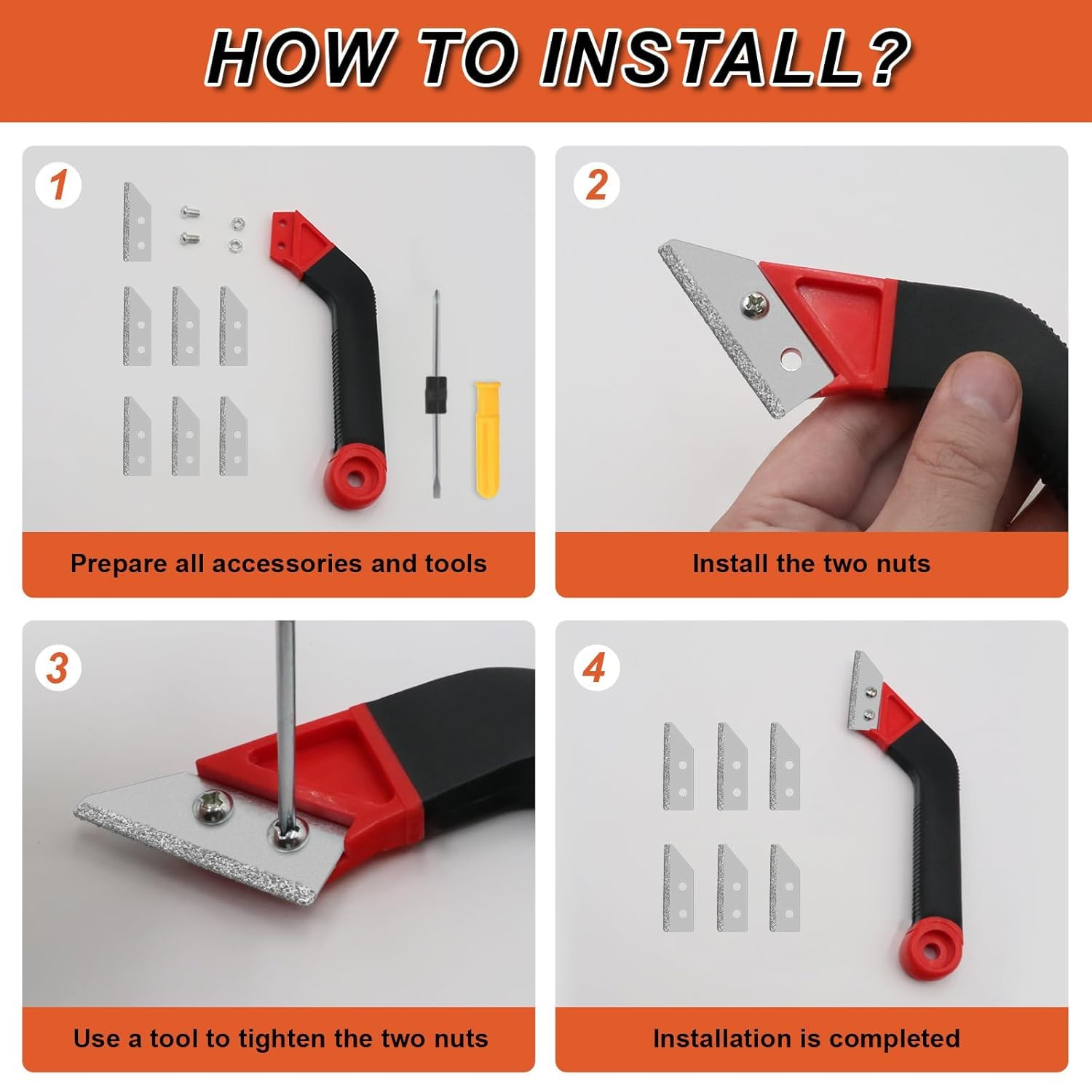 29 Pack Grout Removal Tool, 2 Tile Grout Saw and 2 Grout Hand Saw with 12 Pieces Extra Blades, Caulking Removal Tools for Cleaning Ceramic Tile Joints and Corners image number 2