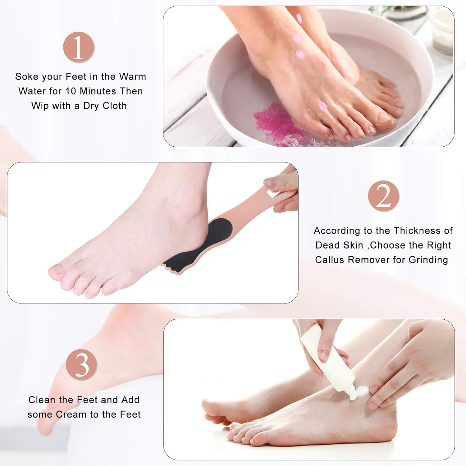 SIHOHAN Electric Callus Remover for Feet, 12 in 1 Pedicure Tools Kit, Rechargeable, Waterproof, 2 Speeds, 3 Roller Heads, Battery Display image number 4