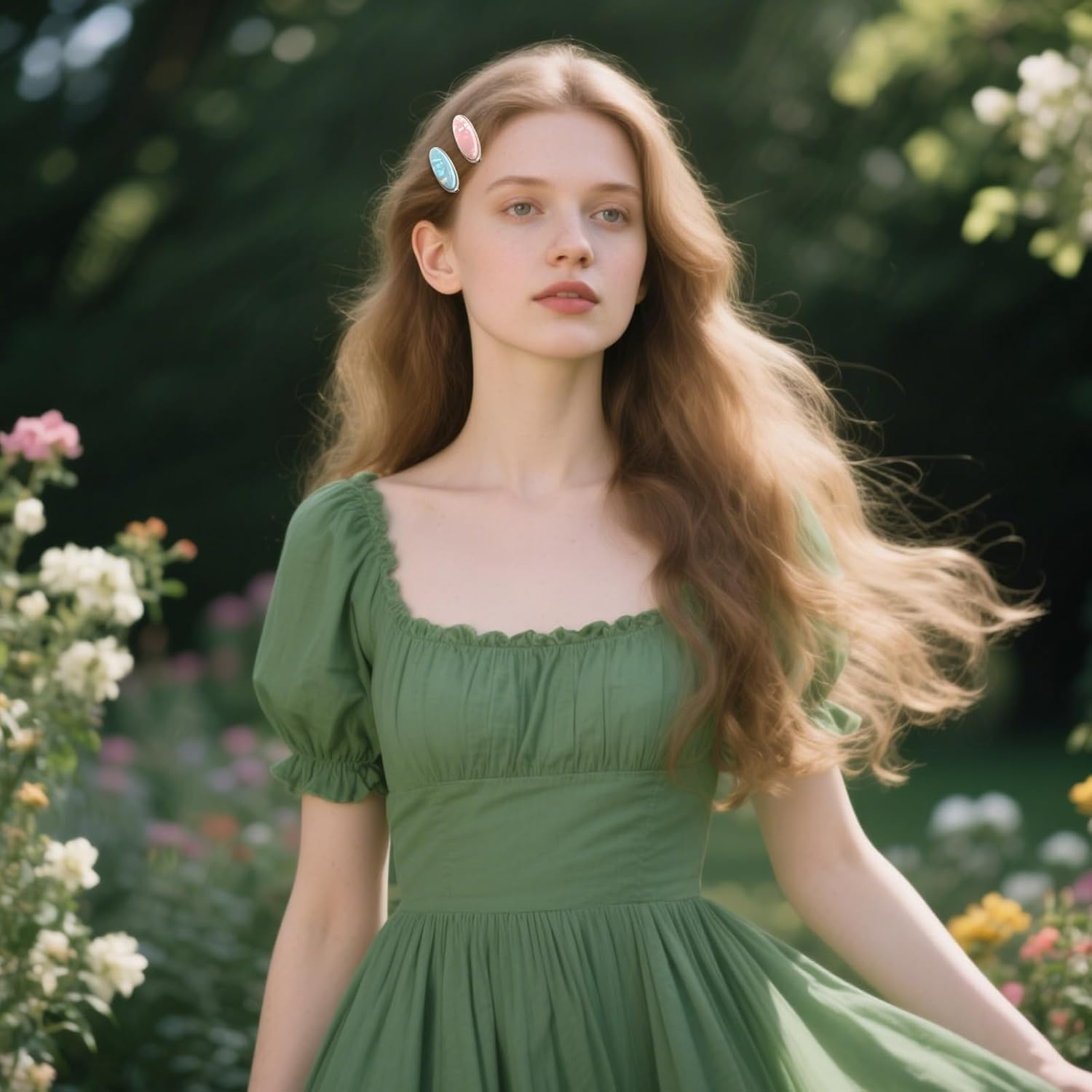 EXIPSAT Oval Hair Clips Set (3 Pairs), Shiny Hair Clips, without Bend, Hair Clips for Women, 3 Colours (Pink, White, Blue)