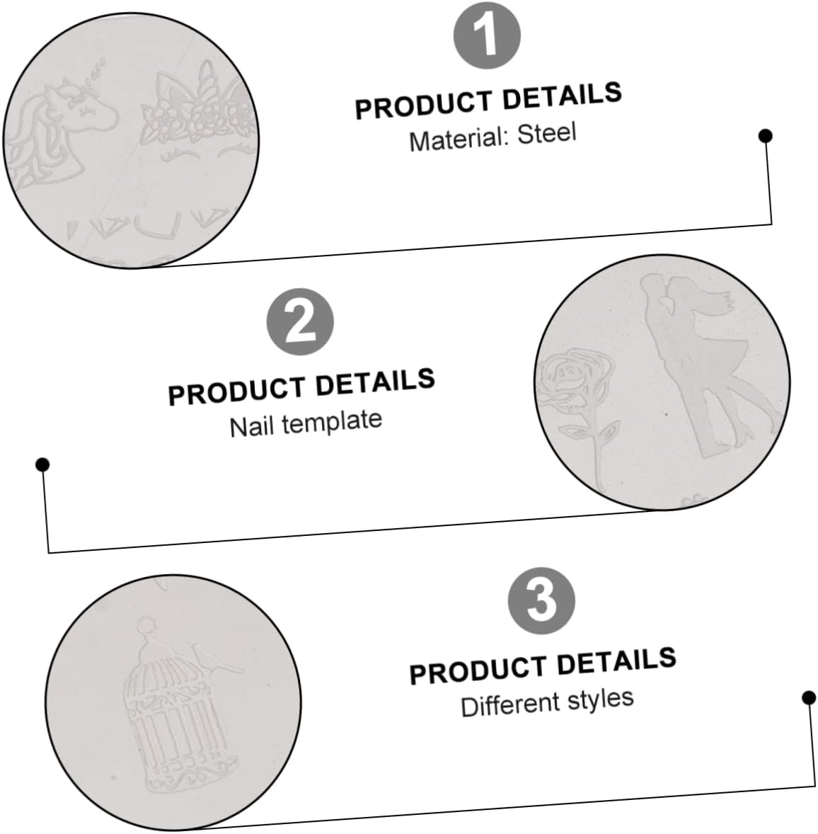 Gogogmee 6Pcs Nail Stamping Plates Manicure Templates Steel Nail Art Decorations image number 5