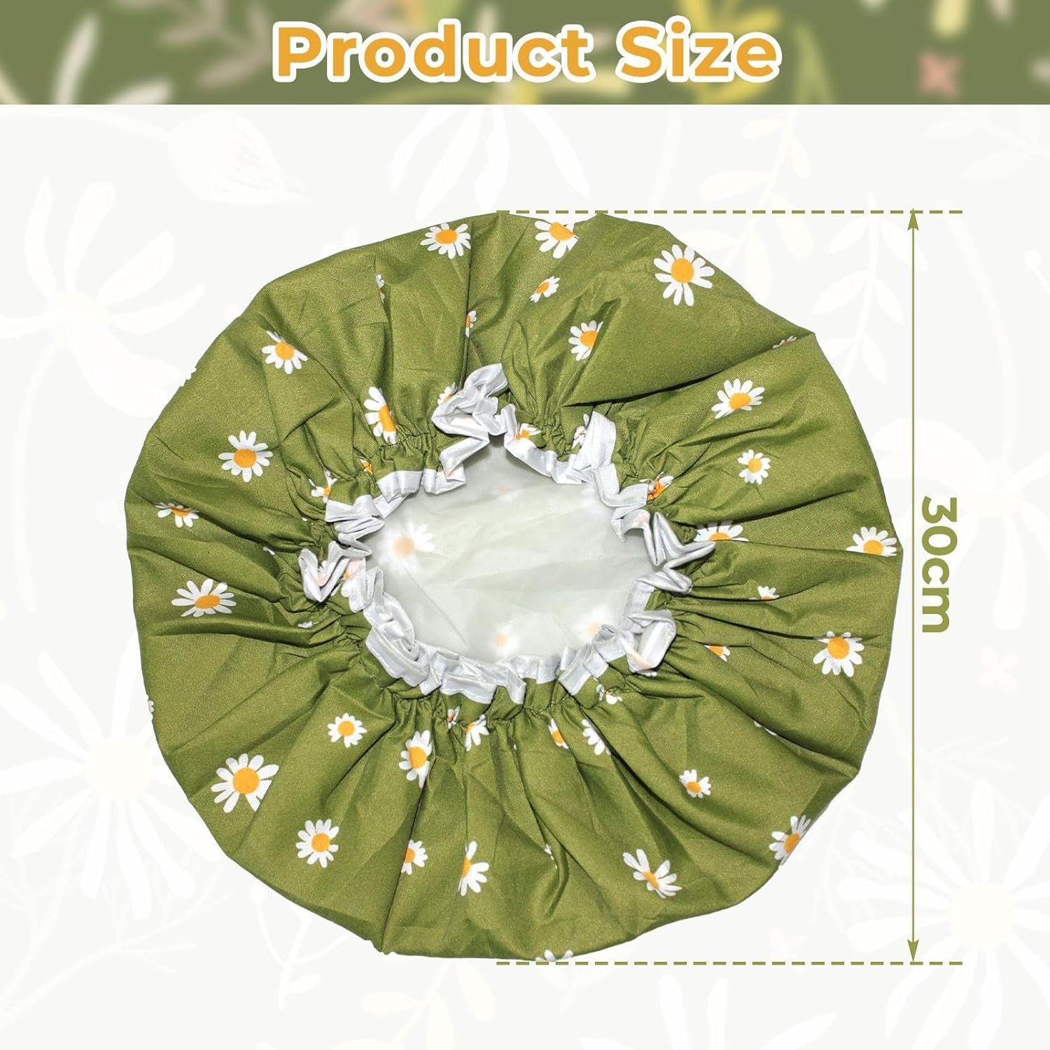 Pack of 2 Floral Printed Shower Cap, Women'S Shower Cap, Waterproof Shower Cap, Reusable Shower Cap, Shower Accessories image number 4