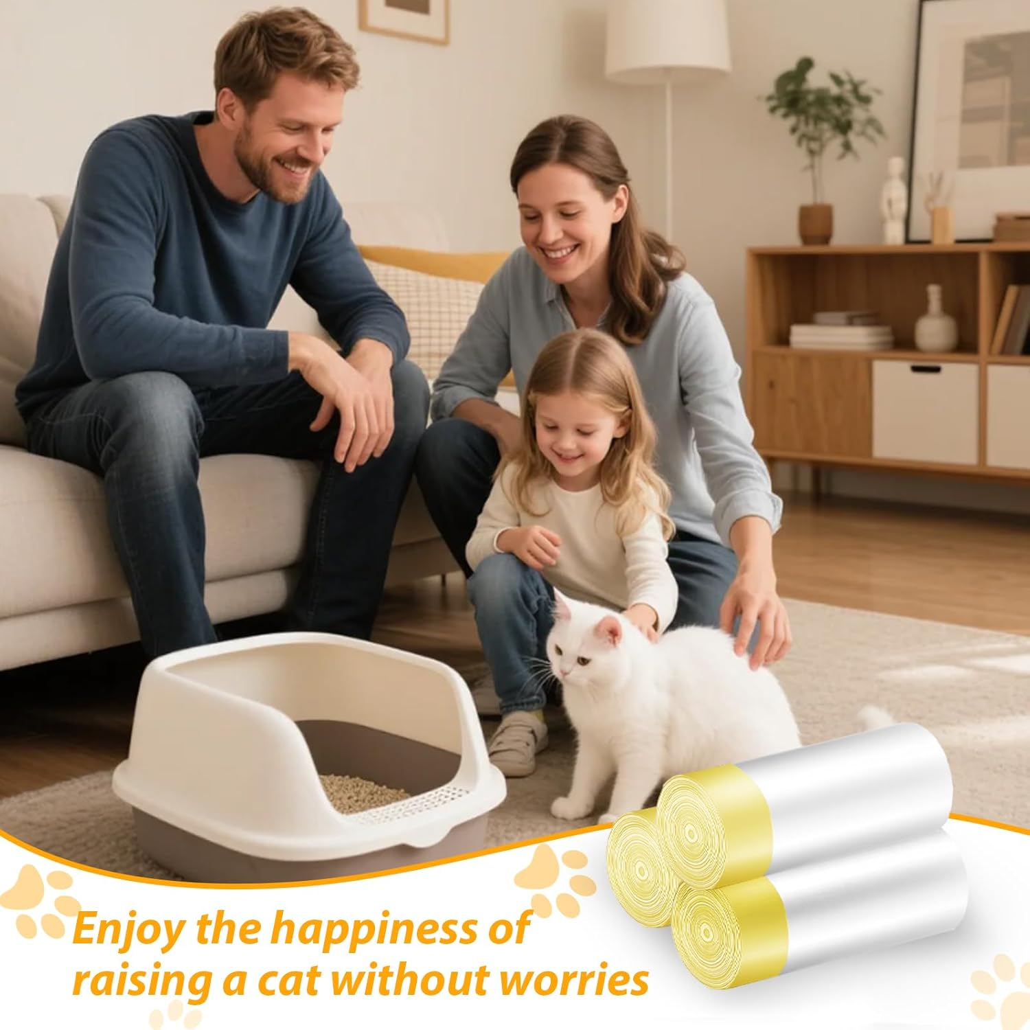 30 Pack Jumbo Cat Litter Box Liners 41" X 18" Heavy Duty Cats Litter Bags Extra Thick Litter Pan Liners Extra Large Cat Box Liners with Drawstring Disposable Strong Plastic Pet Kitty Litter Bags