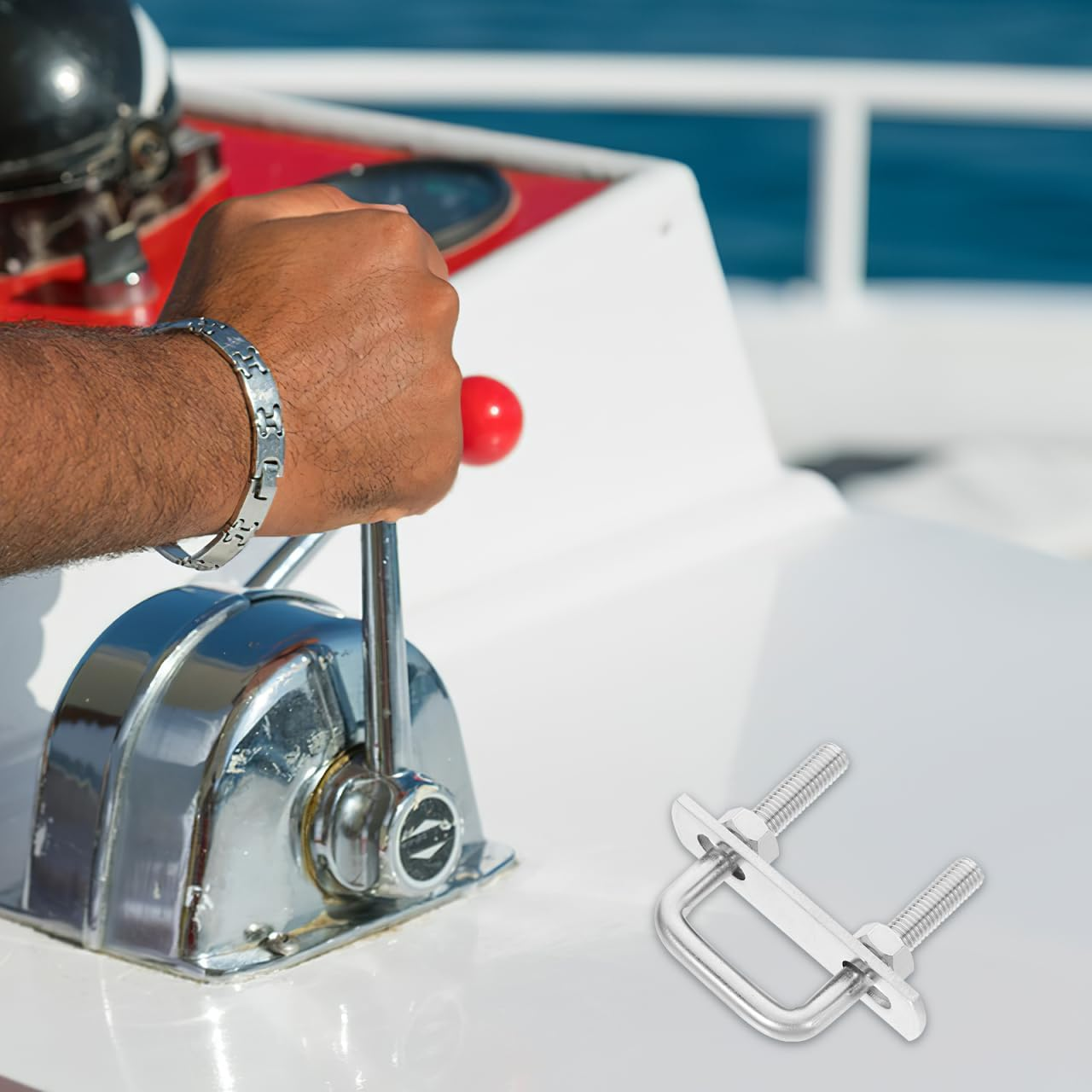 4Pcs Stainless Steel U Bolts 1-1/4 Internal Width Heavy Duty Square Bend U-Bolt Fasteners with Washers and Nuts for Trailer Boat Accessories image number 5