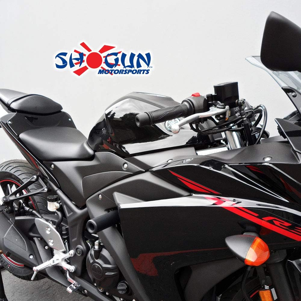 2015-2018 Yamaha YZF-R3 Black Complete No Cut Frame Slider Kit; Includes: No Cut Frame Sliders Swing Arm Spools and Bar Ends - 755-6129 - Made in the USA image number 1