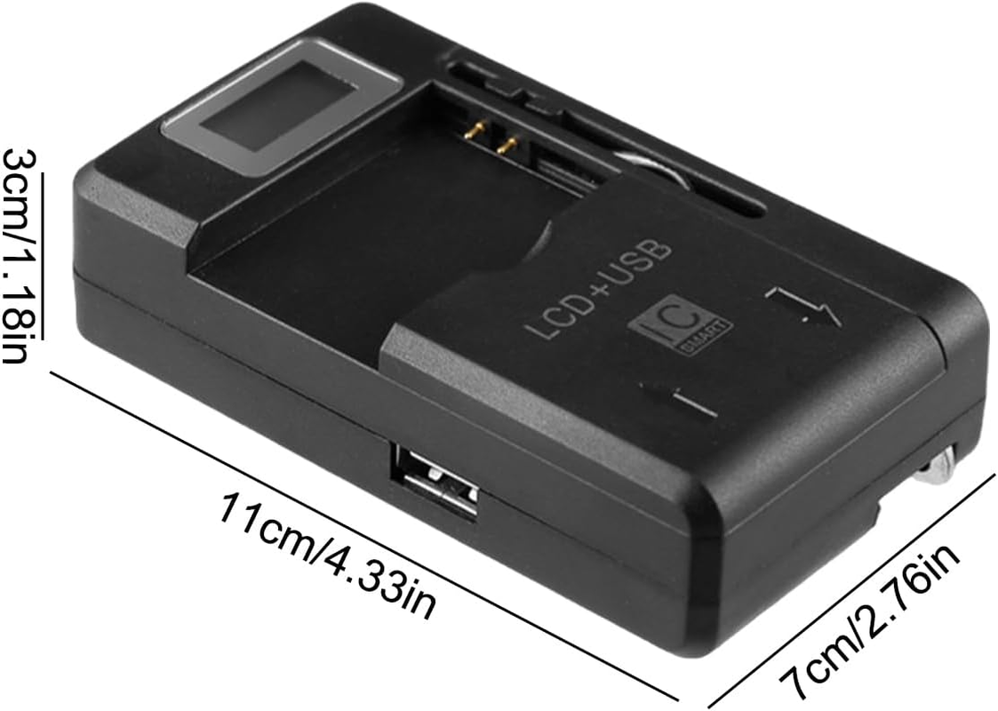 Camera Battery Charger - Slim USB Charging Station Portable Digital Device Adapter Compact Design Universal Travel Charger-Small USB Charger for Mobile Phone, MP3, MP4, Camera, Players, Gadgets image number 3