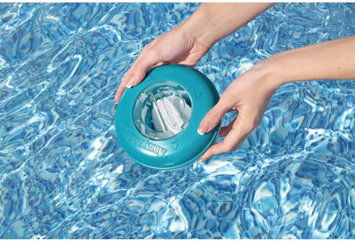 Bestway | Floating Pool Chemical Dispenser, Chlorine Tablet Dispenser for Swimming Pool, Teal image number 1