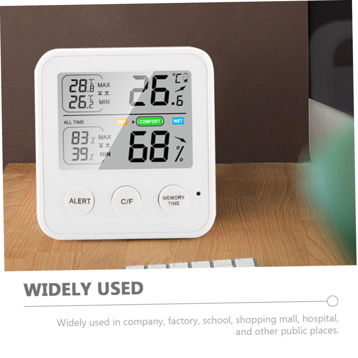 Outanaya High-Precision Digital Temperature Humidity Gauge Multifunction Indoor Thermometer Hygrometer with LCD Display for Home Office Greenhouse Laboratory Use image number 4