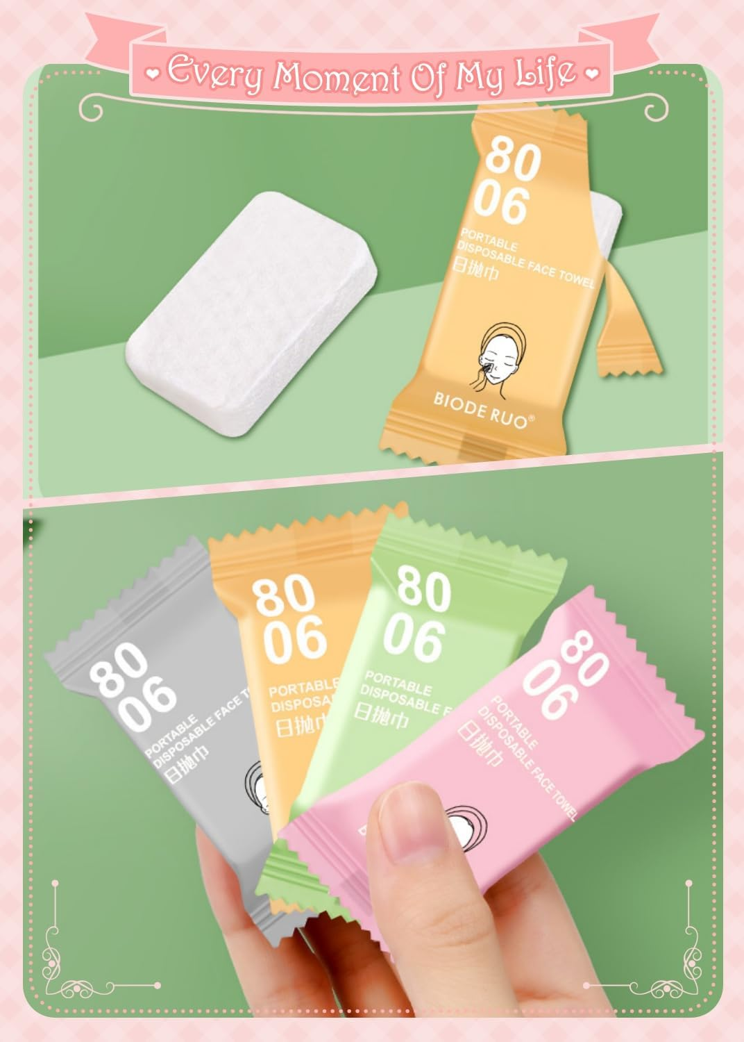 20 Pcs Compressed Towels for Travel, HOMIOVE Portable Thick Disposable Compressed Face Washcloths, Large Camping Cotton Soft Reusable Compression Towels for Home Hotel Guests Salon Outdoor Activities