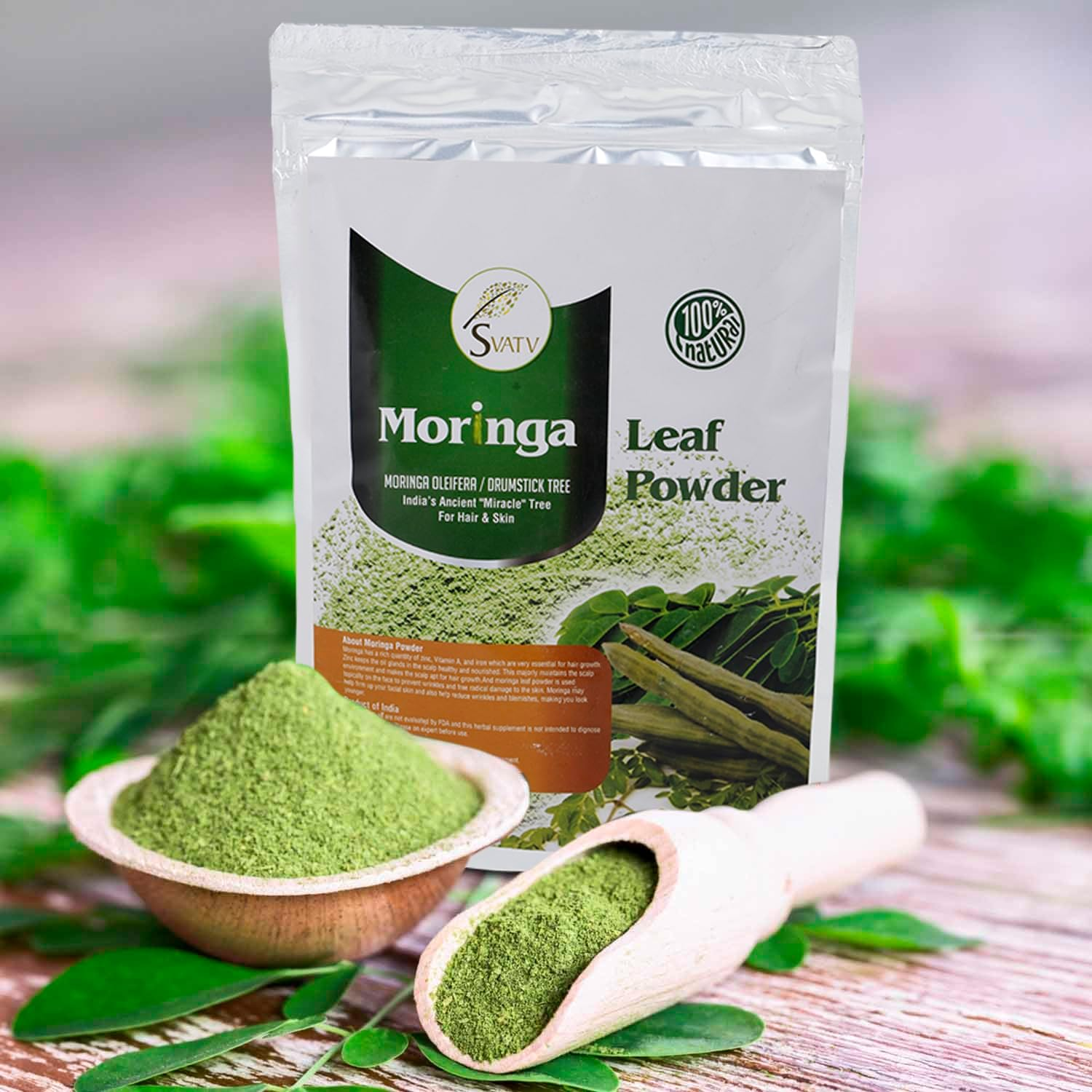 SVATV Natural Moringa Leaf Powder - (227G, 0.5 Lbs, 8 Ounces)
