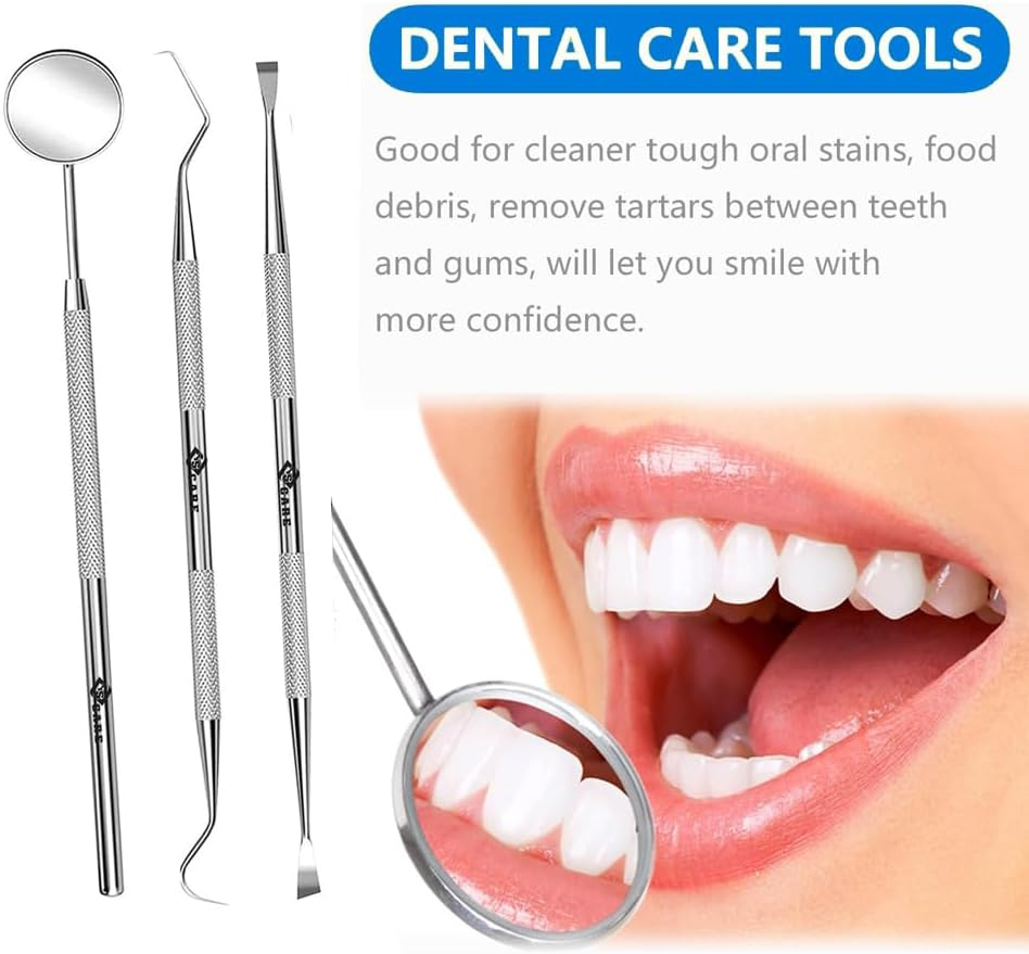 Dental Care Set Mouth Mirror Oral Care Plaque Remover Teeth Inspection Mirror Dentist Oral Teeth Checking Dental Kit Tool 3Pcs image number 1