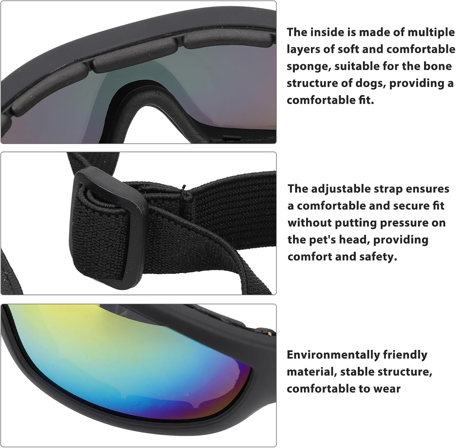 UV Dog Sunglasses, Wind Dust Fog Eye Wear Pet Glasses, Small Breed Dogs Goggles with Adjustable Strap for Dog Cat Walking Swimming Bike Riding Hiking (Red) image number 2