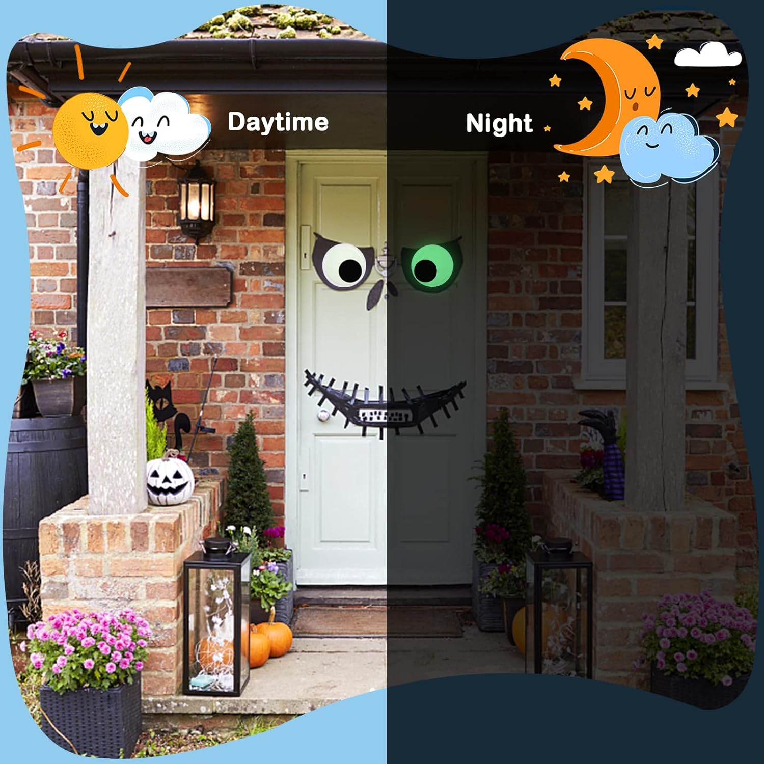 Cinvo 7 Inch Glowing Googly Eyes Self Adhesive 18Cm Giant Wiggle Eyes Glowing in the Dark Large Decor Eyes for Party Refrigerator Door Christmas Trees Car DIY Craft Projects (Pack of 2) image number 4