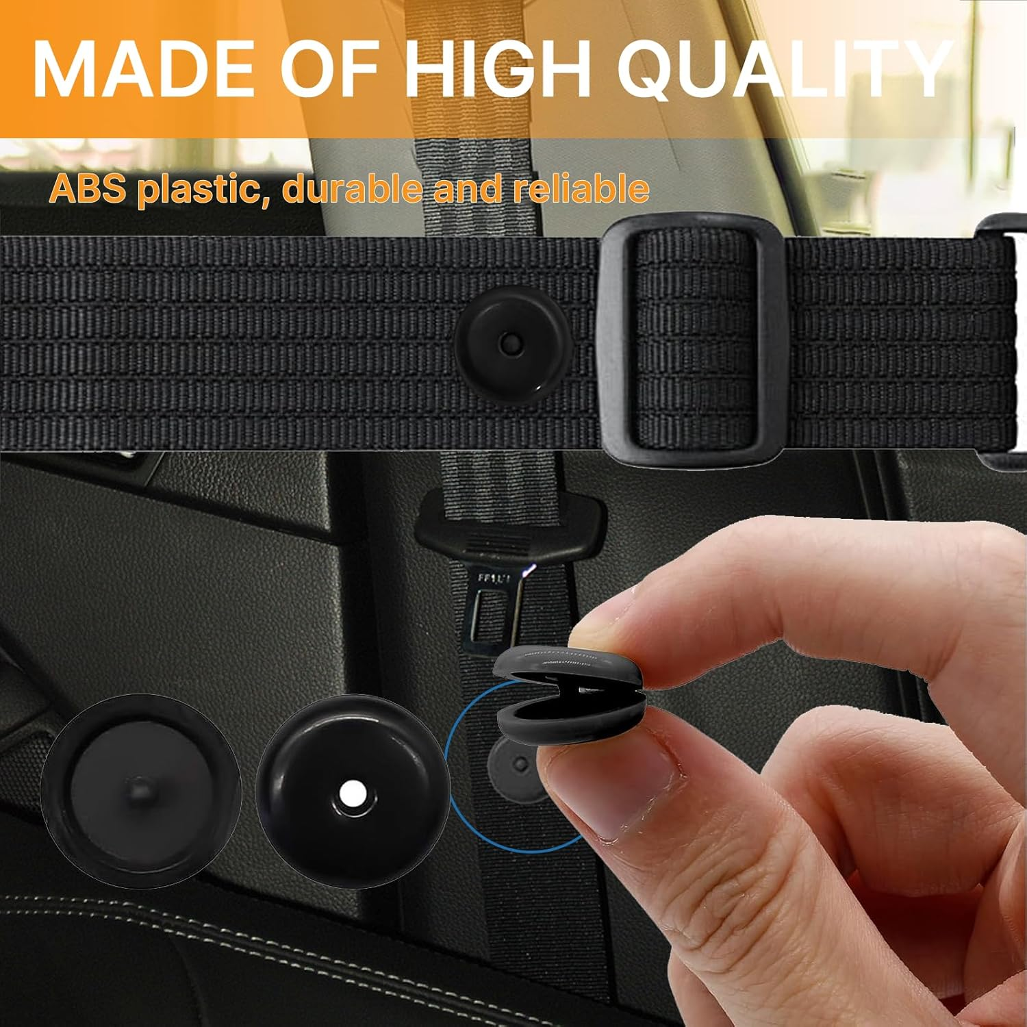 15 Sets Universal Fit Seatbelt Stopper Kit, Seat Belt Button Stop, Plastic Seatbelt Buckle Stopper Button Prevent Safety Belt Clip Buckle from Sliding Down image number 5