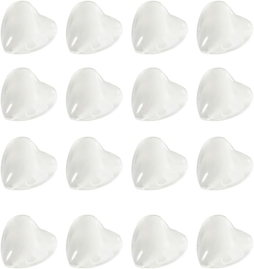 Minkissy 100Pcs Clear Glass Nail Polish Display Beads Haert Shaped Clear Glass Beads Bulk Nail Polish Color Card for Salon Diy Manicure Tool Accessories