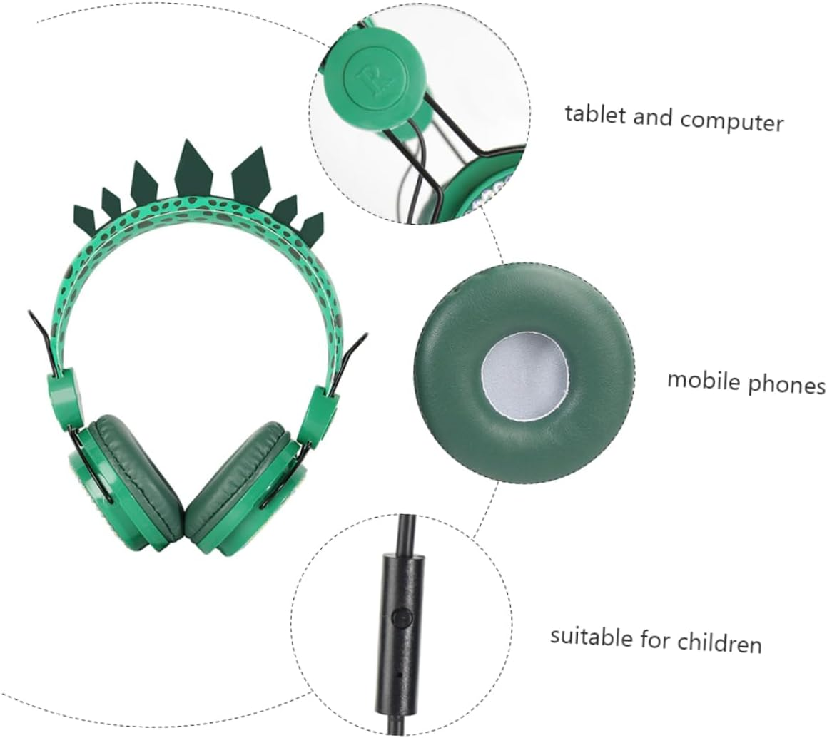SHINEOFI Boy Girl'S Headphones Dinosaur Design over Ear Headphone Microphone for Boys and Girls for Travel and School Use image number 3