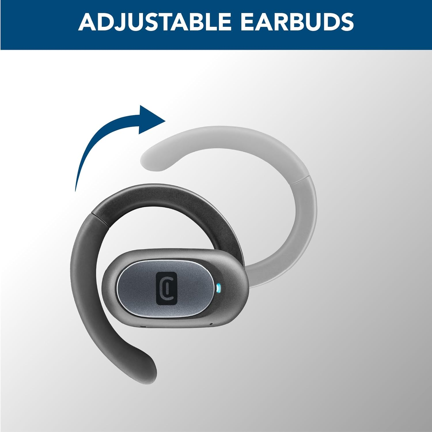 Cellularline - Open Ear Bluetooth Headset - 54 Hours Playtime - IPX5 Certified - Adjustable Headband - Black image number 2