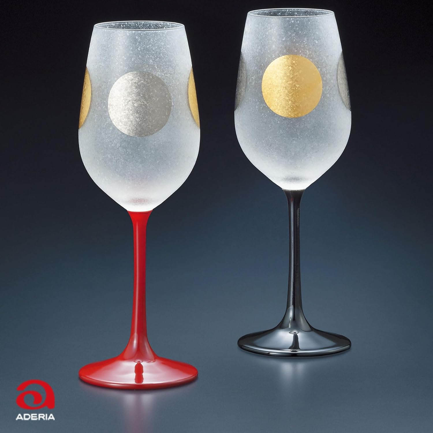 ADERIA S6256 Wine Glasses, Sun/Moon Stem, Pair Set, 7.4 Fl Oz (210 Ml), 2 Pieces, Made in Japan, Fashionable, Red, Red Liquor Cup, White, Champagne, Present, Gift, Wedding, Celebration, Birthday, - 01 Cup Pair image number 7