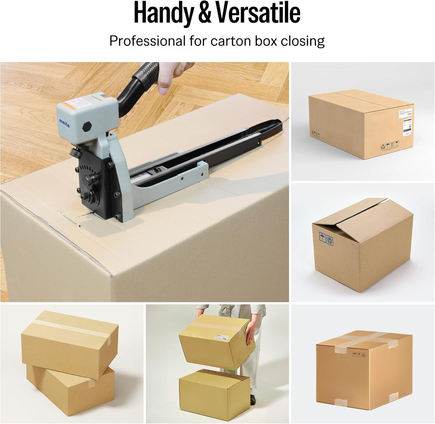 Meite HB3518 Manual Carton Closing Stapler for Cardboard Box Assembly, Uses 34.7Mm Crown 18Mm Length Carton Closing Staples image number 4