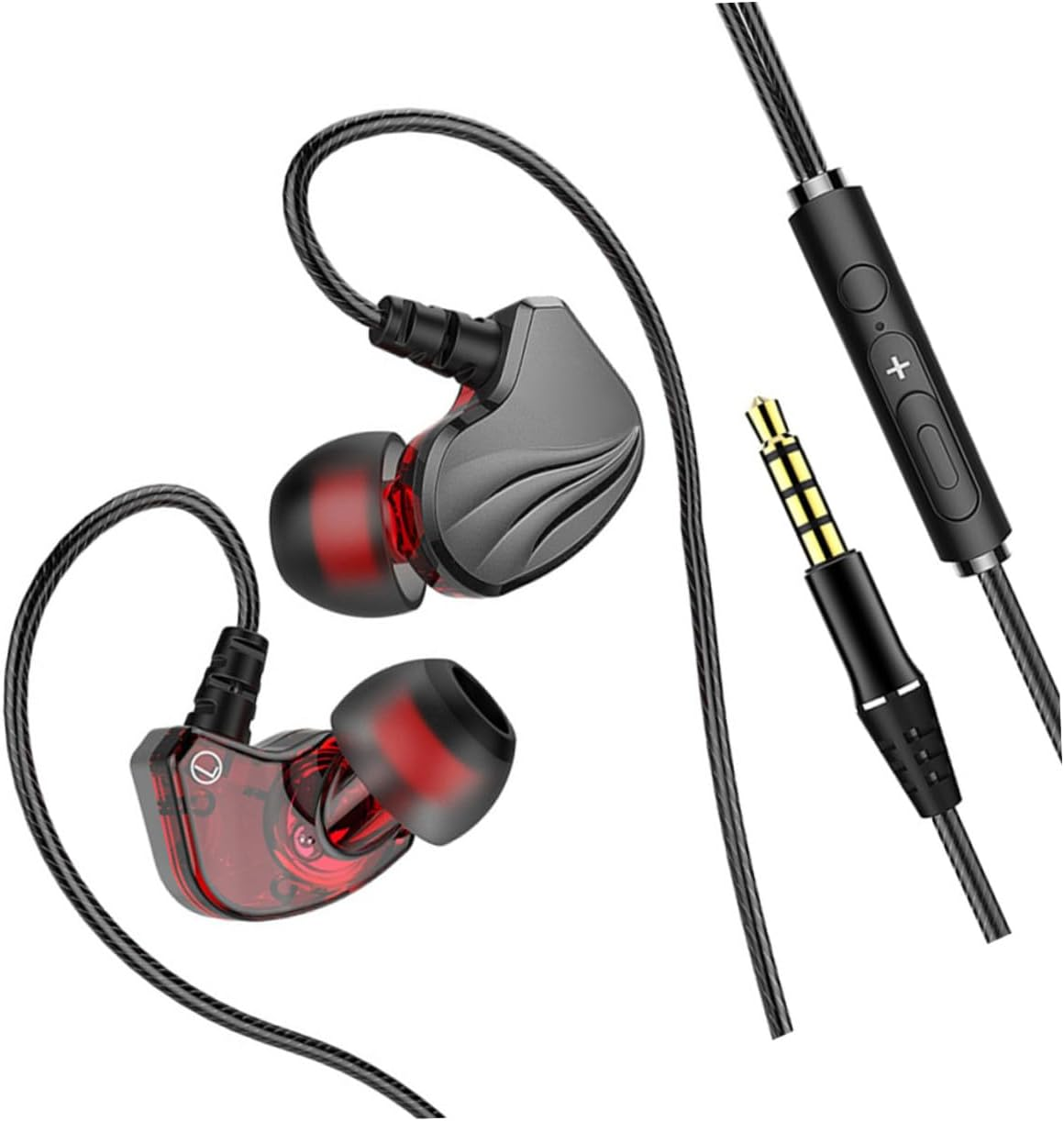 Sewroro Plug In-Ear Earphones Heavy Bass Wired Headset Lightweight Soft Silicone Earmuffs Compatible with Mobile Phones Tablets Computers