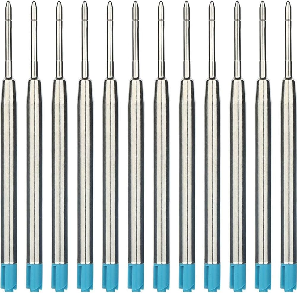 30 Pieces Replaceable Ballpoint Pen Refills 1.0Mm Medium Point Metal Refill Smooth Writing Ball Point Pen Refills (Blue Ink)