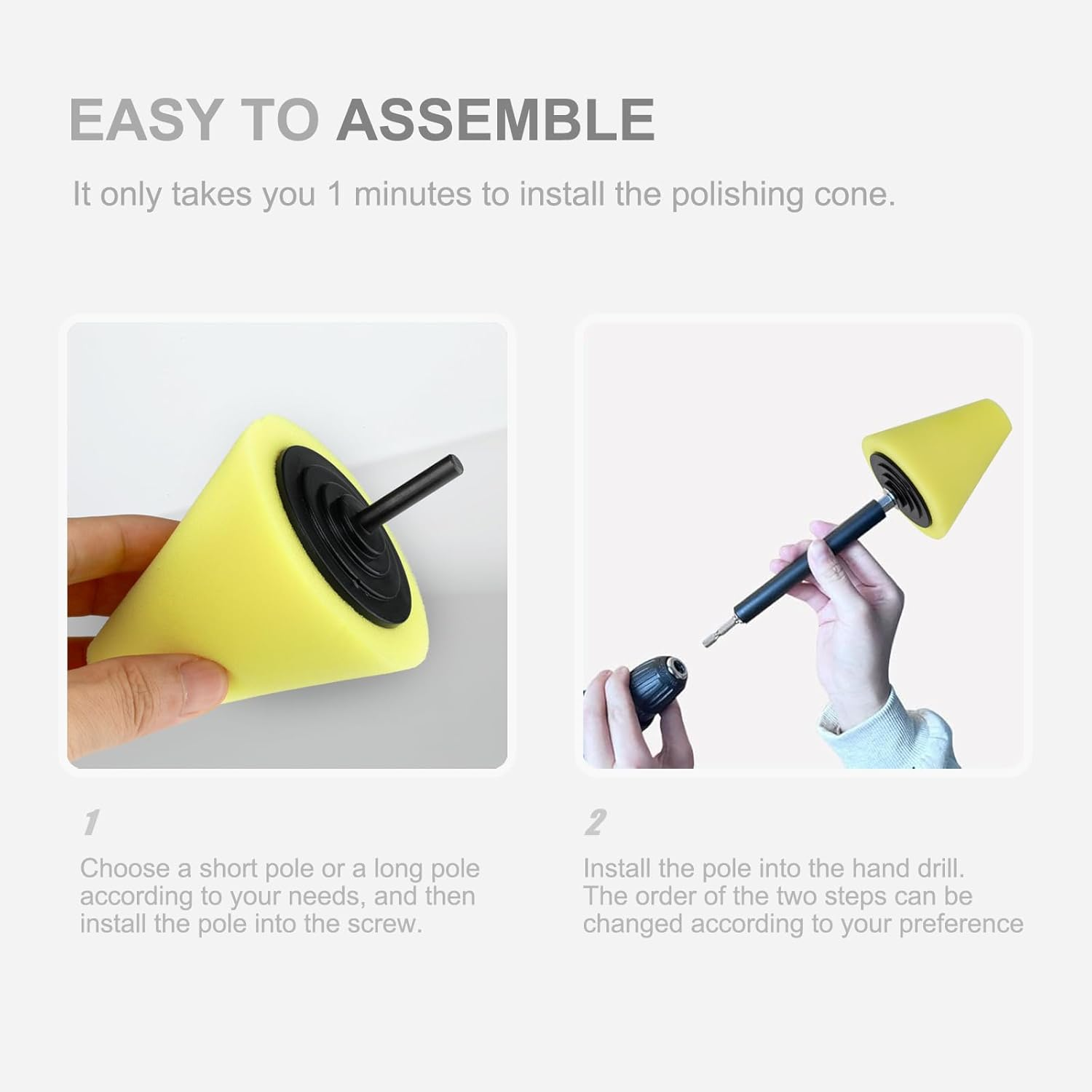 5Pcs Drill Brush Attachment Power Scrubber Cleaning Brush Car Wheel Polishing Sponge Set, for Floor, Tub, Shower, Tile, Bathroom and Kitchen Surface image number 6