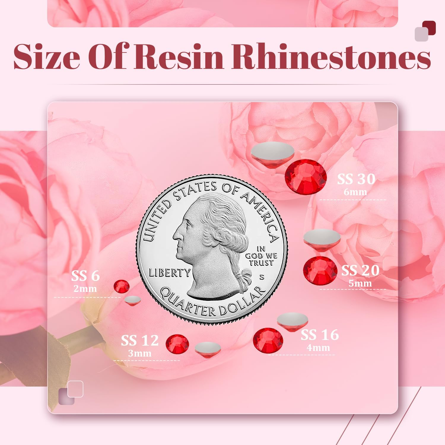 4000PCS 4Mm Resin Rhinestones in Bulk (Red), Bedazzling Flatback Crystals for Crafts DIY Nail Decoration, Gems Charms for Tumbler Shoes Clothing Fabric with Pickup Pen and Tweezers image number 3