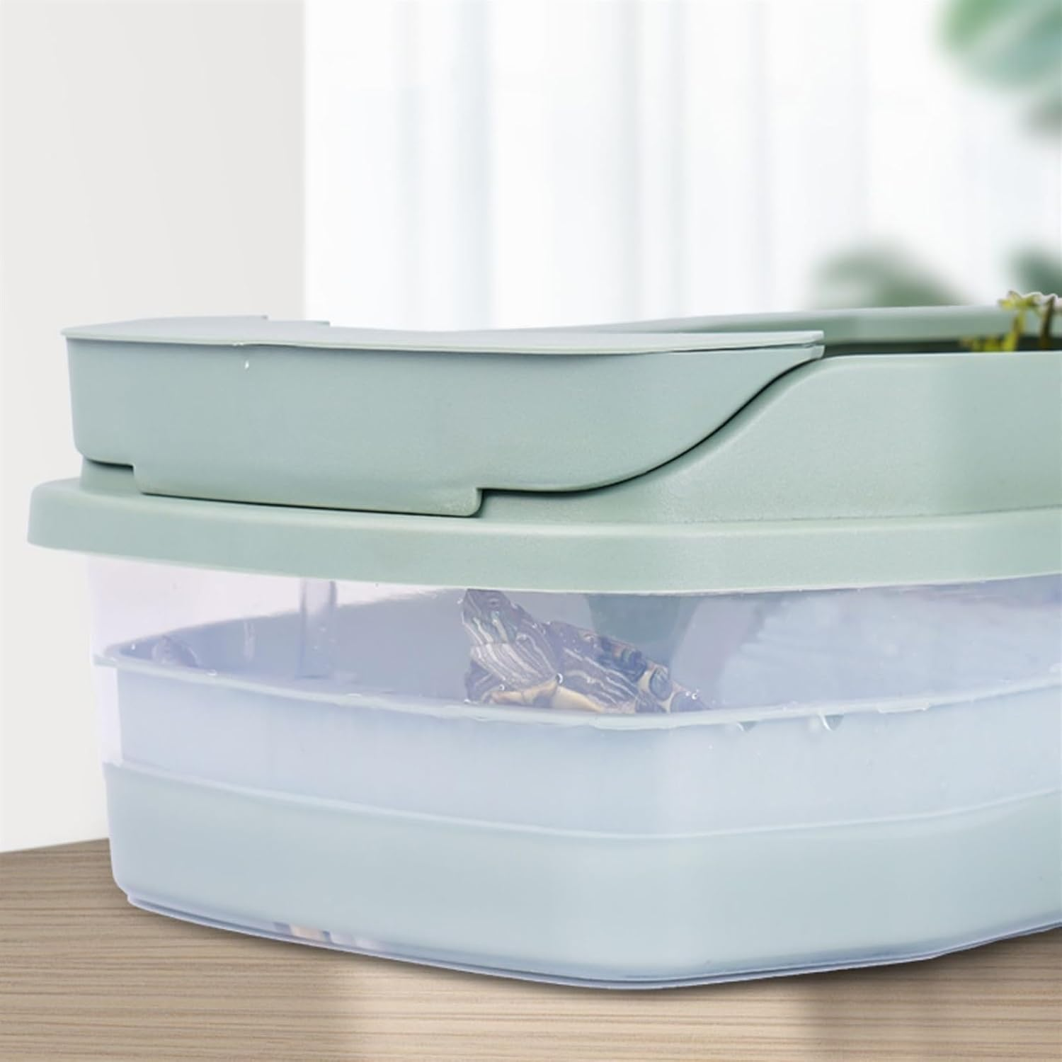 Aquariums Fish Tank Turtle Tank with Sun Deck Can Breed Aquatic Plants Small Fish Tank Turtle Box Large Home Pet Feeding to Prevent Escape Fish Bowl (Size : Small) image number 4