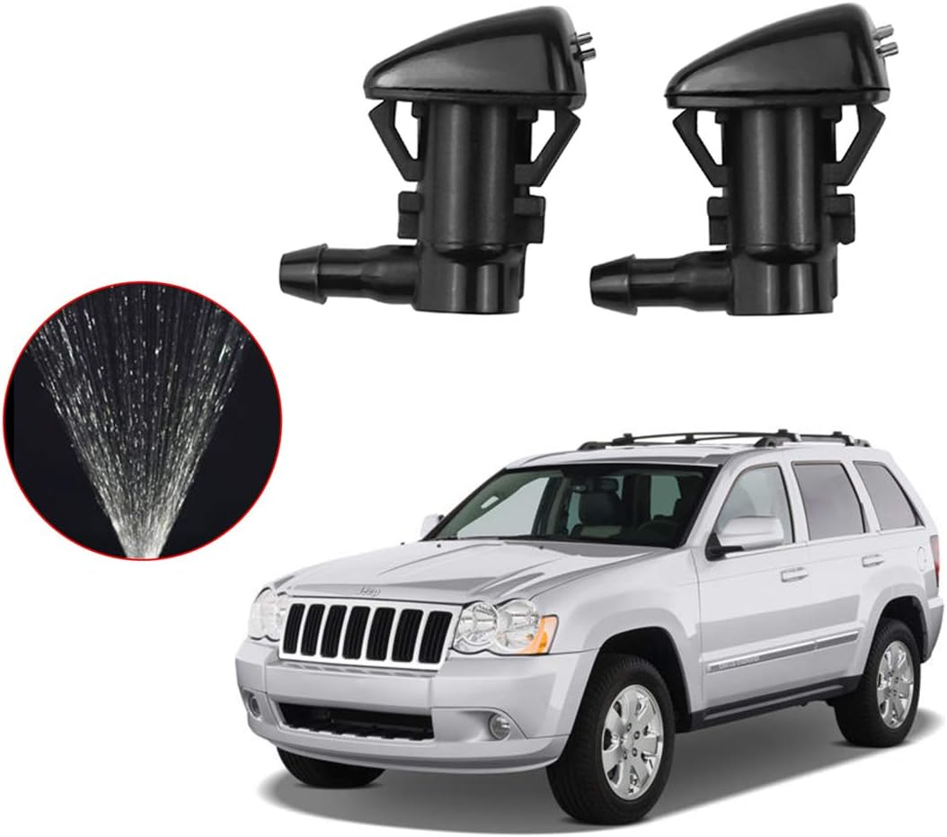 Adjustable Windshield Washer Wiper Nozzle Mist Spray Type for 2005-2020 Jeep Grand Cherokee, 2011-2020 Dogde Durango, 2011-2014 Dodge Grand Caravan, Replace OE for 55079049AA, 55372143AB, 5182367AA image number 6