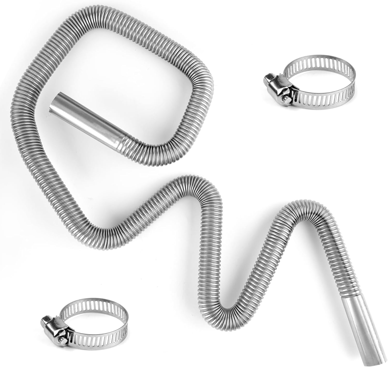 47.2In Diesel Heater Exhaust Pipe, 1" Inner Diameter Flexible Exhaust Tubing Stainless Steel Parking Air Heater Exhaust Hose Generator Exhaust Extension Pipe Car Accessories image number 5