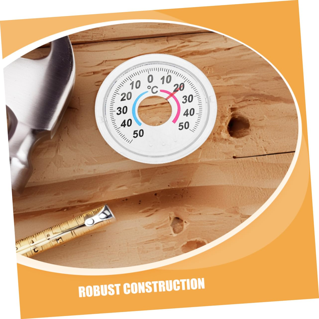 CLISPEED round Analog Indoor Outdoor Thermometer for Doors and Windows Space-Saving Plastic Gauge with Accurate Temperature Display Easy-Read Pointer Style for Home Weather Monitoring image number 4