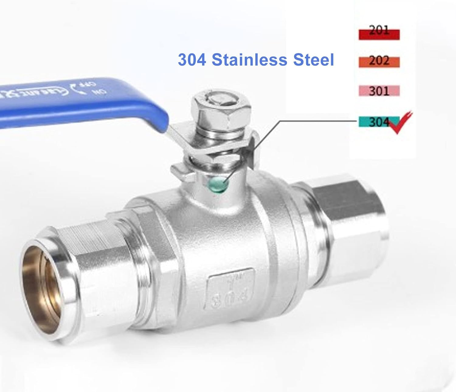 Diyeeni Full Port Ball Valve, 3/8In NPT Female & Male Ball Valve, Stainless Steel 304 Heavy Duty for Water Oil and Gas, 1000WOG with Lock Device image number 1
