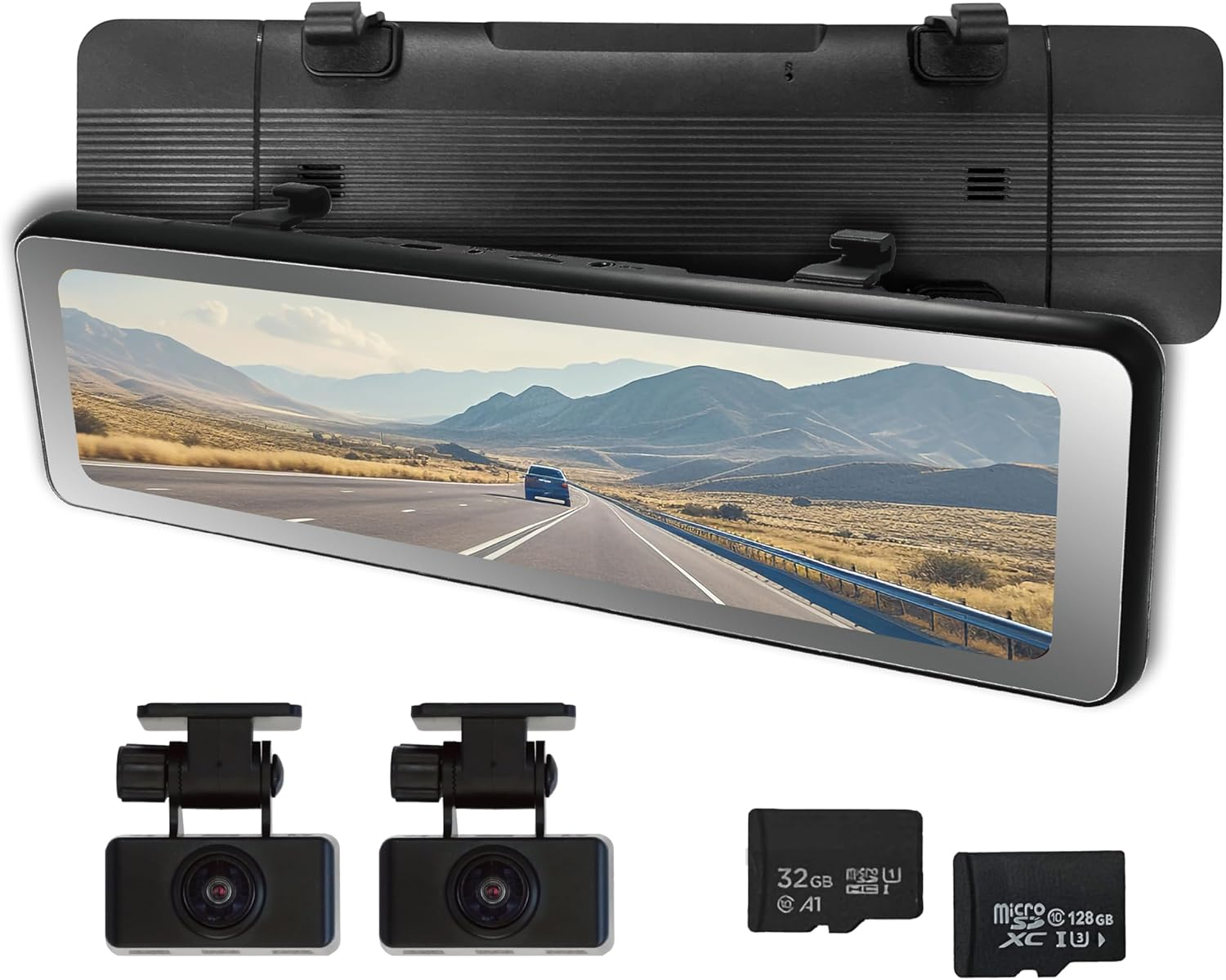 【Innowa】 Horizon 2 Dual Channel Mirror Dash Cam with Detached Front & Rear Camera, Fullhd 1080P 10.99&rdquo; IPS Touch Screen with Starvis Night Vision Sensor, GPS, Format Free, Microsd Card (Horizon 2)