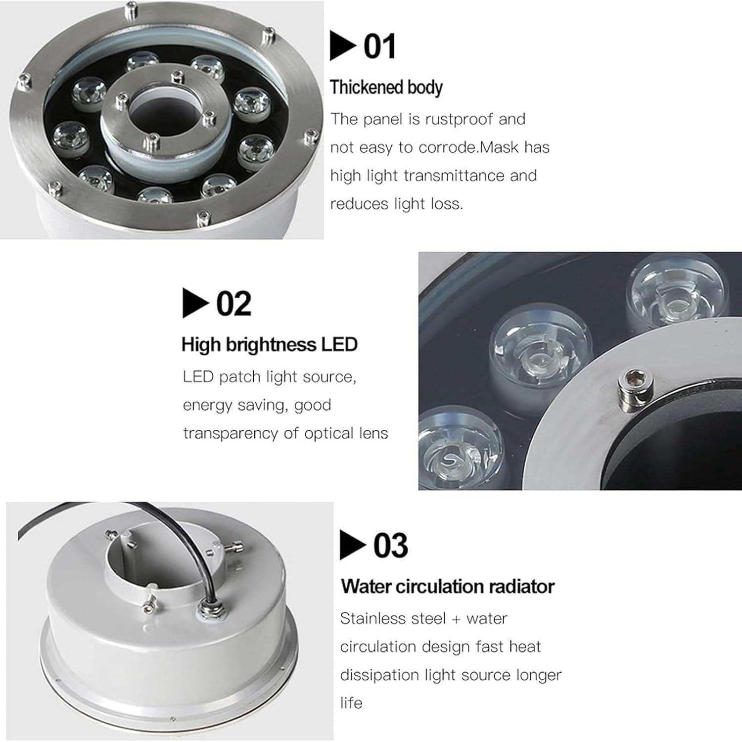 Led Ring Fountain Light 24W, IP68 Underwater Spotlight with Central Hole for Fountain Nozzle, Pond, Pool & Garden Landscape Water Feature Lighting RGB - Red image number 6