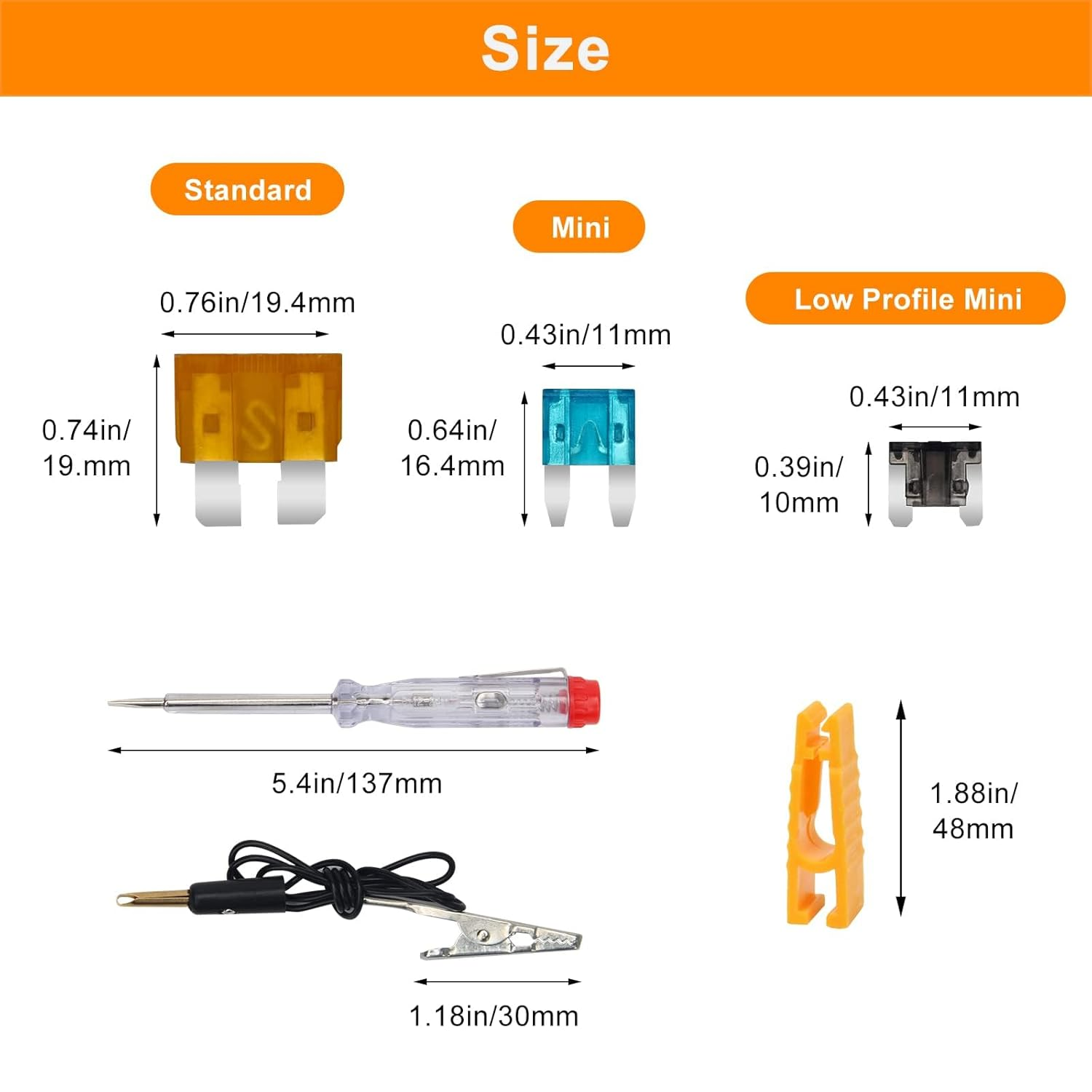306 Pcs Car Fuses Assortment Kit, Automotive Fuses Replacement Fuses Standard & Mini & Low Profile Mini with 2 Car Fuse Tester and 2 Fuse Puller(2A/5A/10A/15A/20A/25A/30A/35A) image number 5